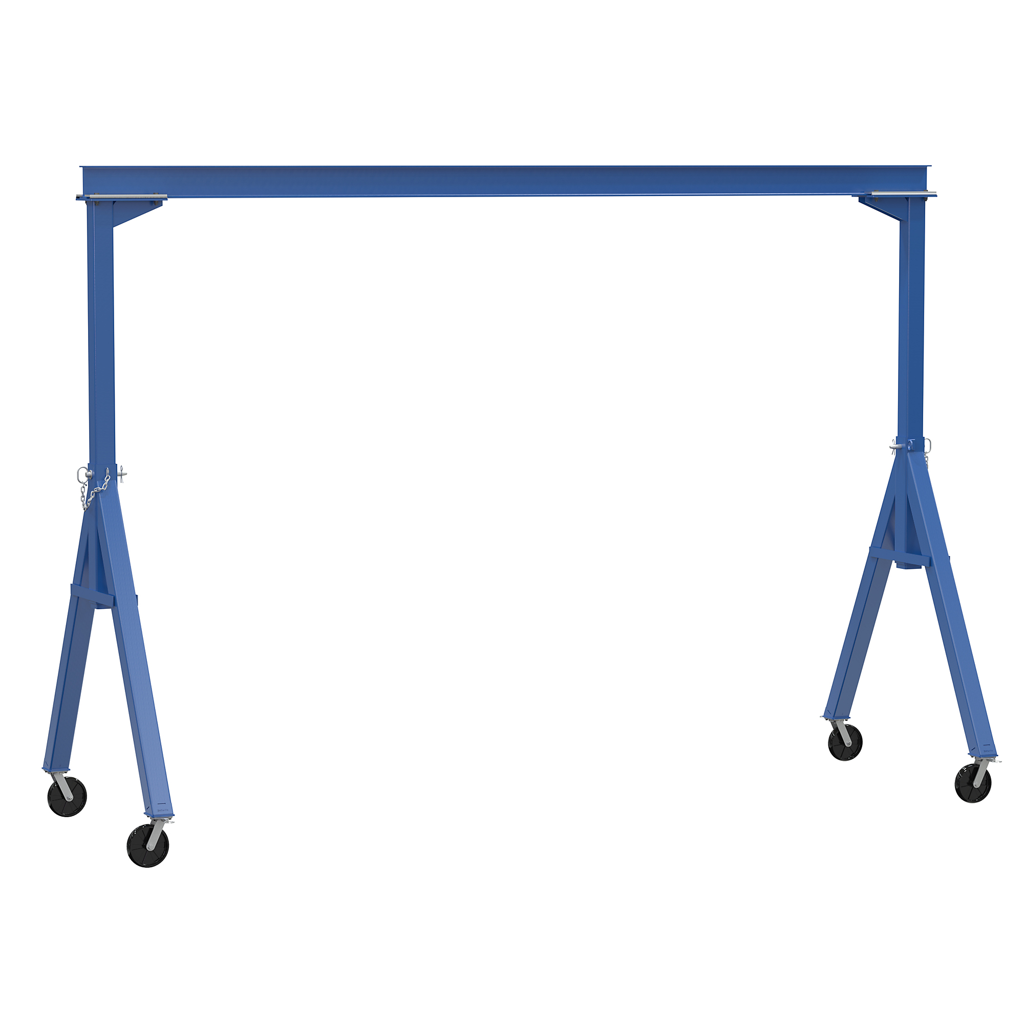 Vestil Steel Fixed Gantry Crane with Glass Filled Nylon Casters - 2,000-Lb. Capacity, 15ft. x 10ft. Beam, Blue, Model# FHS-2-15